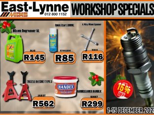 Midas East-Lynne Workshop Specials 1-15 December 2021