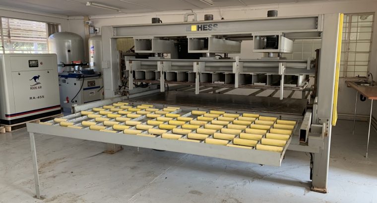 Laminating Press, HESS, Hot, 2.500 x 1.300mm, Half Automatic