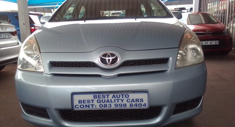 2007 Toyota Verso 1.6 Engine Capacity with Manuel Transmission, E