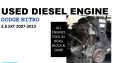 Dodge Nitro 2.8 SXT 2007-13 used diesel engine for sale