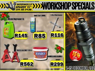 Modimolle Spares Workshop Specials 1-15 December 2021