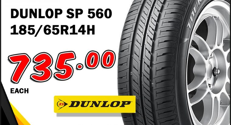 Dunlop SP 560 185/65R14H ONLY R735 each.