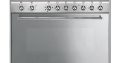 Smeg 90cm Stainless Steel 4-Gas Burners / 2-Electric Cooker –