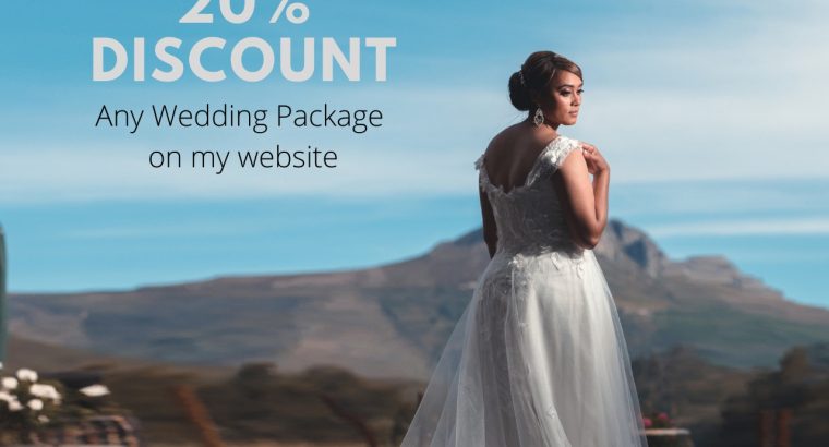 20% Discount on Wedding Photography