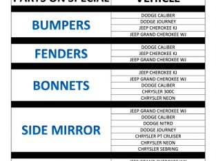 Jeep/Dodge/Chrysler used parts/spares on sale for sale