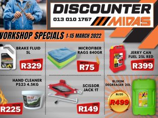 WORKSHOP SPECIALS 1-15 MARCH 2022