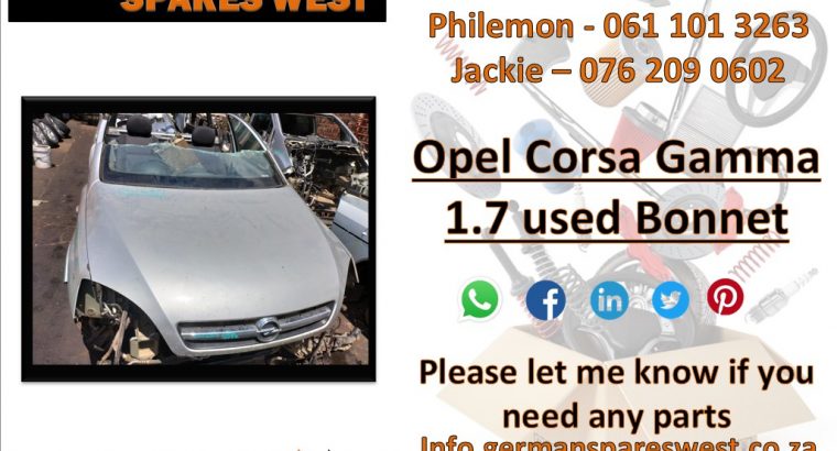 Opel Corsa Gamma 1.7 used bonnet for sale