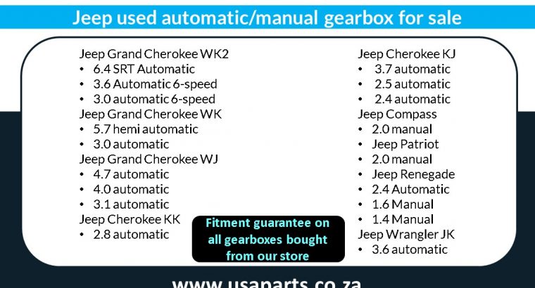 Jeep used gearbox for sale