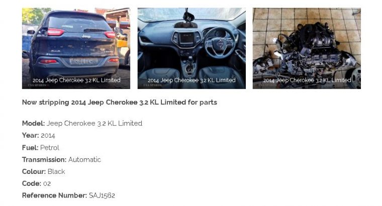 2014 Jeep Cherokee 3.2 KL automatic stripping for used spares