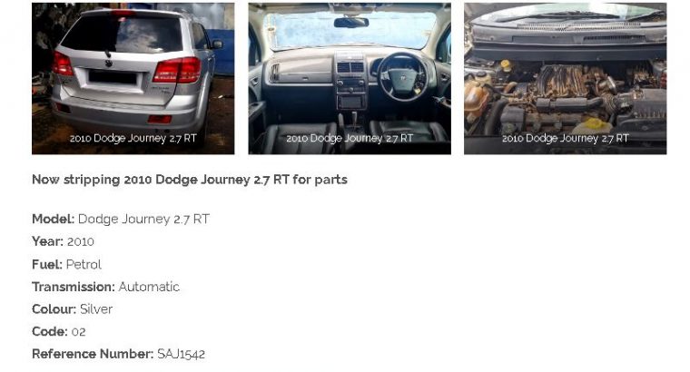 2010 Dodge Journey 2.7 SXT automatic stripping for used spares