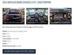 2014 Chrysler Grand Voyager 2.8 LX auto stripping for used spares