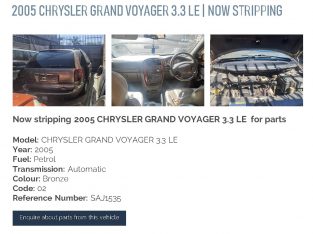 2005 Chrysler Grand Voyager 3.3 auto stripping for used spares