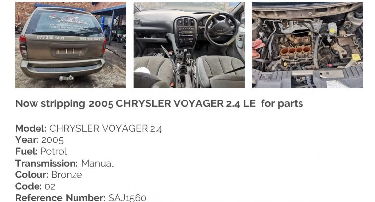 2005 Chrysler Voyager 2.4 manual stripping for used spares