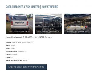 2008 Jeep Cherokee 3.7 KK automatic stripping for used spares