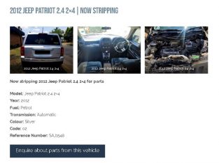 2012 Jeep Patriot 2.4 automatic stripping for used spares