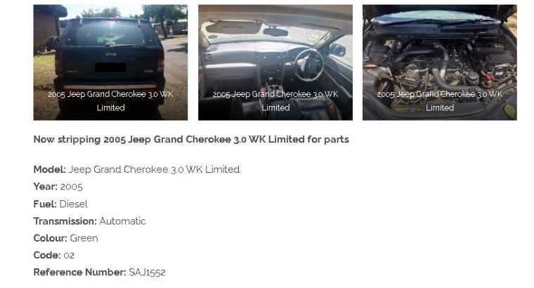 2005 Jeep Grand Cherokee 3.0 WK automatic stripping for spares