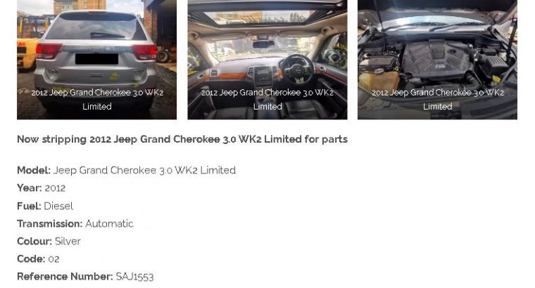 2012 Jeep Grand Cherokee 3.0 WK2 auto stripping for used spares