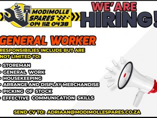 Join our team! We are looking for a General Worker!