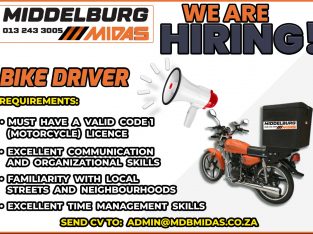 Join our team! We are looking for a Bike Driver!