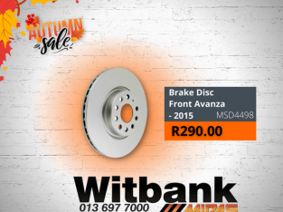Front Brake Disc Avanza – 2015 ONLY R290.00!