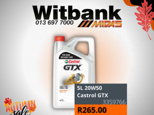 Get 5L 20W50 Castrol GTX for ONLY R265.00!