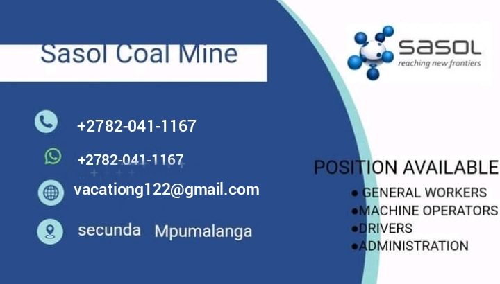 Sasol coal mine job post opened a new post for permanent