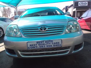 2008 Toyota Corolla 1,4 Engine Capacity with Manuel Transmission,
