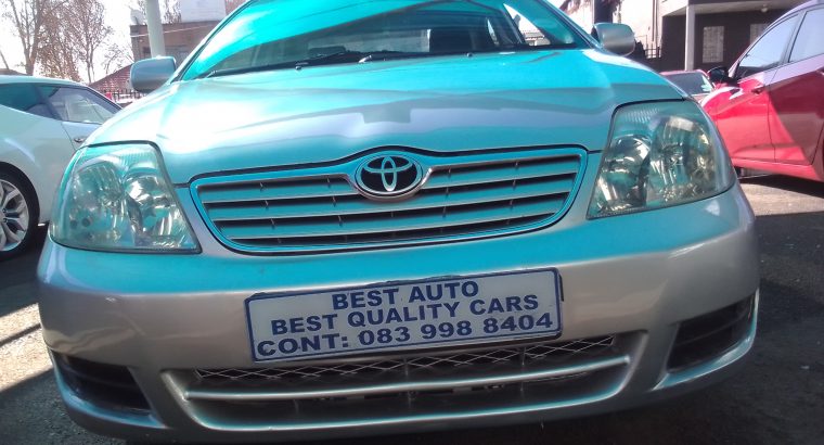 2008 Toyota Corolla 1,4 Engine Capacity with Manuel Transmission,