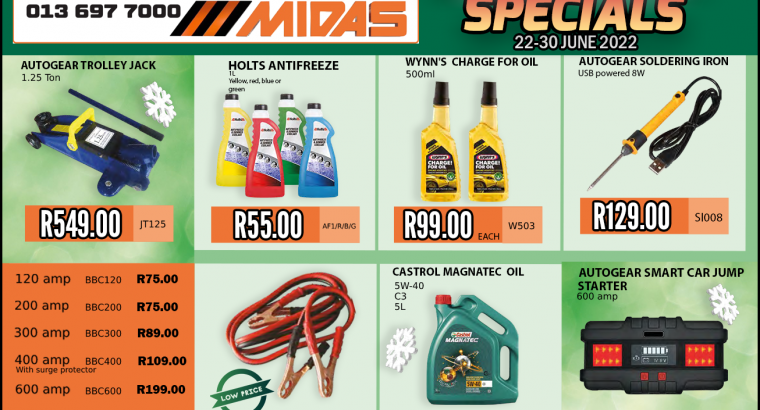 Workshop Specials 22 – 30 June 2022