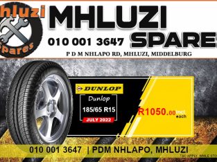 Dunlop 185/65R15 tyre ONLY R1050.00 each at Mhluzi Spares!