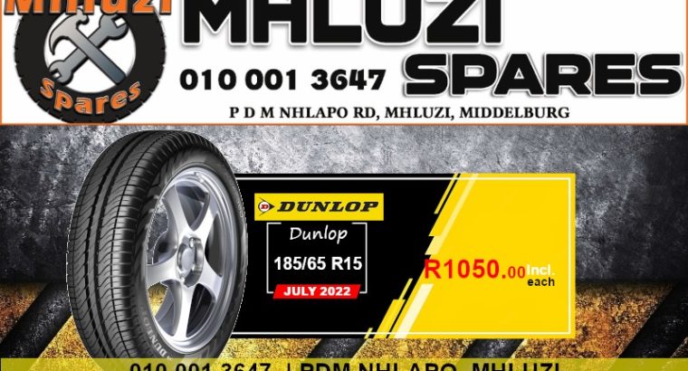 Dunlop 185/65R15 tyre ONLY R1050.00 each at Mhluzi Spares!