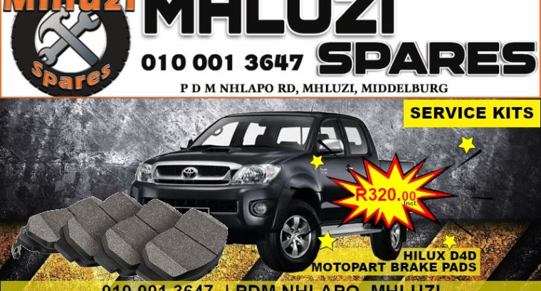 Hilux D4D Motopart Brake Pads ONLY R320.00!