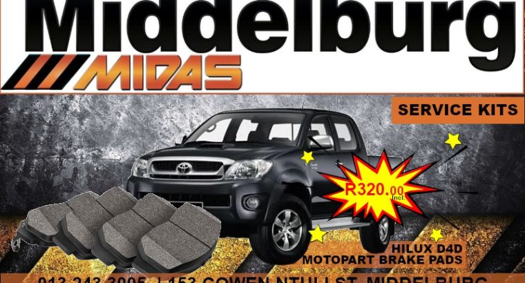 Hilux D4D Motopart Brake Pads ONLY R320.00! Don’t miss out!