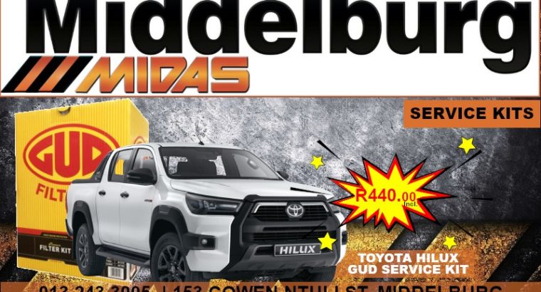 Toyota Hilux GUD service kit ONLY R440.00 at Middelburg Midas!