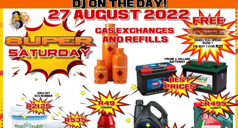 SUPER SATURDAY 27 August 2022!
