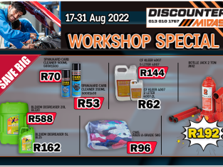 Workshop Specials 17-31 August 2022 Discounter Midas!