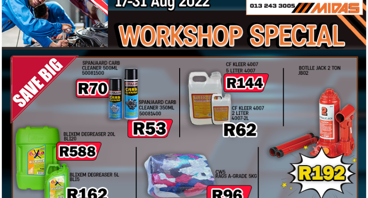Workshop Specials 17-31 August 2022 Middelburg Midas!