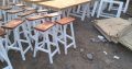 Bar stools and round tables