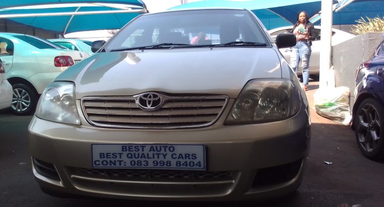 2005 Toyota Corolla 1.6 Engine Capacity with Manuel Transmission,