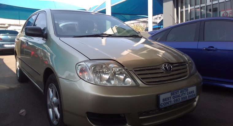 2005 Toyota Corolla 1.6 Engine Capacity with Manuel Transmission,