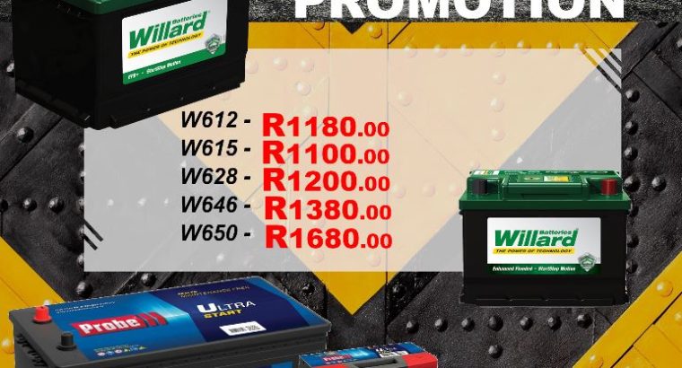 Save on Dunlop, Sumitomo Tyres & Willard Batteries.