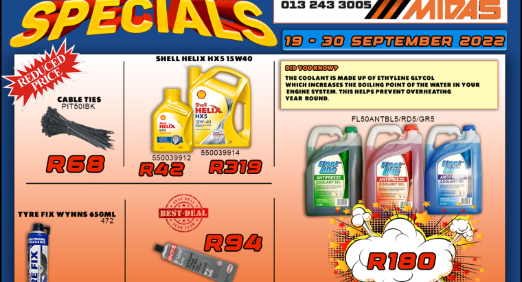 Workshop Specials 19-30 September 2022