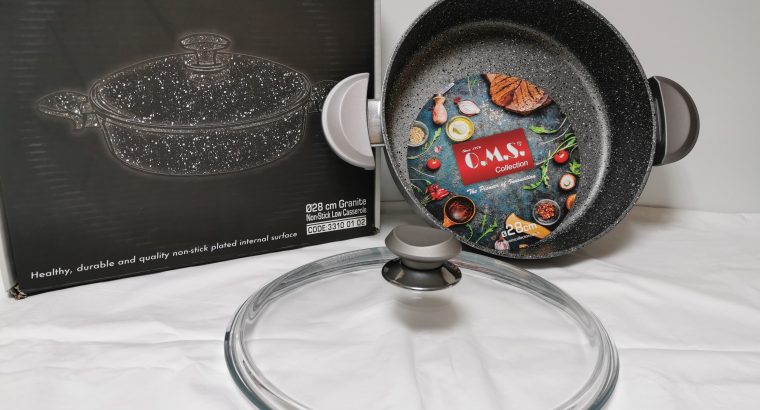 28CM NON STICK GRANITE LOW CASSEROLE
