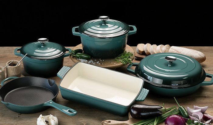 7 piece cast iron cookware set