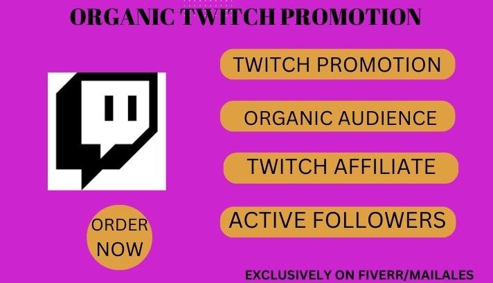 I will run twitch promotion that will help you get organic engage