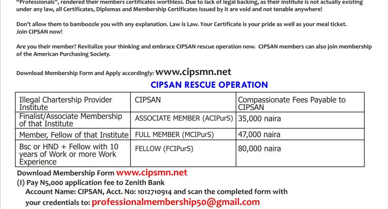 Get a membership certificate of Cipsan
