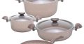 7 PIECE NON STICK GRANITE COOKWARE SET