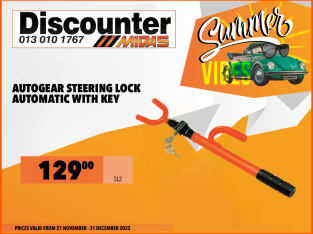Autogear Steering Lock at Discounter Midas for ONLY R129.00!