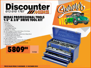 Midas Professional Tools Tool Kit ONLY R5809.00!