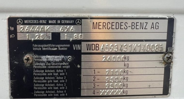 MERCEDES BENZ 2644 (6X6) CAB CHASSIS TRUCK